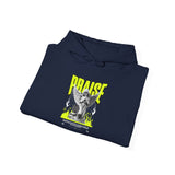 Praise Angel Statue Graphic Unisex Heavy Blend Hooded Sweatshirt Gothic Spiritual Streetwear Hoodie
