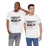 Porsche High-Performance Track Machine Blueprint Design Unisex Heavy Cotton Tee Powerful Street Racing Inspired Graphic Shirt