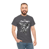Fly High Angel Design Unisex Heavy Cotton Tee Streetwear Graphic T Shirt Spiritual Guardian Winged Warrior Style