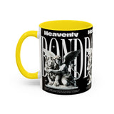 Heavenly Bond Accent Coffee Mug 11oz 15oz Angel And Lion Statue Spiritual Artistic Graphic Ceramic Cup Bold Motivational Streetwear Inspired Fashion Drinkware