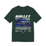 Bullet Blue Street Racing Artwork Unisex Heavy Cotton Tee High Performance Inspired Graphic Shirt For Car Lovers And Urban Streetwear Fans