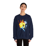 The Jocker Burning Aces Unisex Sweatshirt Fiery Gothic Streetwear Bold Dark Art Design for Risk Takers, Hustlers, and Fearless Fall Fashion Lovers