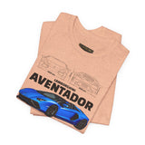 Blue Hypercar Blueprint Unisex Heavy Cotton Tee High Performance Streetwear Design for Car Enthusiasts Racers and Speed Lovers