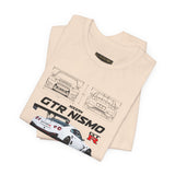 White Track Racing Blueprint Artwork Unisex Heavy Cotton Tee High Performance Inspired Streetwear Graphic Shirt For Car Lovers And Speed Enthusiasts