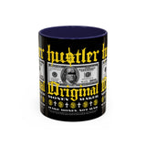 Hustler Original Money Maker Accent Coffee Mug 11oz 15oz Streetwear Bold Dollar Bill Graphic Motivational Entrepreneur Ceramic Cup