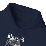 Blessed Angel Statue Graphic Unisex Heavy Blend Hooded Sweatshirt Gothic Streetwear Aesthetic Spiritual Bold Artistic Fashion Hoodie