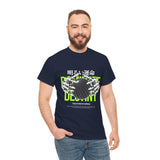 Destiny Fearless Pursuit of Happiness Unisex Heavy Cotton Tee Gothic Skeleton Hands Globe Graphic Streetwear Bold Motivational T Shirt