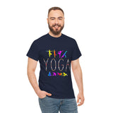 Yoga Graphic Unisex T Shirt Colorful Pose Typography Tee Spiritual Mindfulness Meditation Fitness Lifestyle Heavy Cotton Top for Men and Women