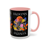 Blooms Person Accent Coffee Mug 11oz 15oz Abstract Floral Head Artistic Colorful Modern Creative Design Black White Ceramic Tea Cup Streetwear Inspired Artistic Fashion Drinkware