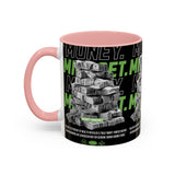 Money Mindset Accent Coffee Mug 11oz 15oz Motivational Hustle Grind Wealth Entrepreneur Graphic Ceramic Mug Bold Streetwear Inspired Success Lifestyle Cup