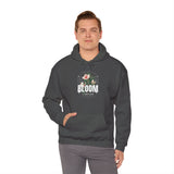 Bloom Stronger Floral Graphic Hoodie Comfortable Unisex Sweatshirt Motivational Streetwear Inspirational Empowerment Design for Self Growth Resilience Perfect Gift for Friends Birthdays Cozy Days Casual Wear