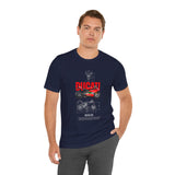 Italian Superbike 1199 Inspired Racing Motorcycle Blueprint Graphic Unisex Heavy Cotton Tee Premium Streetwear T Shirt for Riders Bikers Enthusiasts and Everyday Wear