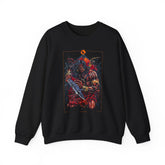 Guerrero Warrior Unisex Sweatshirt Bold Tribal Art Design Ancient Strength Symbol Cultural Fighter Graphic Streetwear For Gym Festivals Motivation And Everyday Power