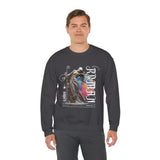 Sculptural Future Statue Art Graphic Unisex Heavy Blend Crewneck Sweatshirt Cosmic Greek Goddess Abstract Streetwear Pullover