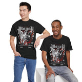 Money Bright Unisex Heavy Cotton Tee Angel Statue Graphic Gothic Streetwear Red Neon Aesthetic Artistic Fashion Statement T Shirt