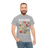 Blossoms Floral Graphic Unisex Heavy Cotton Tee Comfortable Streetwear Timeless Charm Motivational Nature Inspired T Shirt Perfect Gift for Garden Lovers Friends Birthdays Casual Everyday Wear