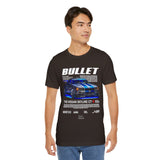 Bullet Blue Street Racing Artwork Unisex Heavy Cotton Tee High Performance Inspired Graphic Shirt For Car Lovers And Urban Streetwear Fans