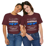 Aventador Blue Hypercar Blueprint Unisex Heavy Cotton Tee High Performance Streetwear Design for Car Enthusiasts Racers and Speed Lovers