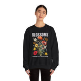 Blossoms Floral Crewneck Sweatshirt Comfortable Unisex Pullover Timeless Charm Streetwear Nature Inspired Empowerment Design Perfect Gift for Garden Lovers Friends Birthdays Cozy Days Casual Wear
