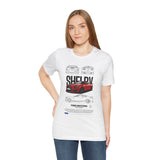 Shelby Red High Performance Muscle Coupe Blueprint Unisex Heavy Cotton Tee Retro Car Art Streetwear Gift for Gearheads Daily Wear Car Lovers Apparel