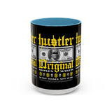 Hustler Original Money Maker Accent Coffee Mug 11oz 15oz Streetwear Bold Dollar Bill Graphic Motivational Entrepreneur Ceramic Cup