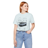 Futuristic Electric Pickup Blueprint Art Unisex Heavy Cotton Tee Bold Streetwear Graphic Shirt For Car Lovers And Tech Enthusiasts