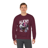 Aliens Exist UFO Graphic Unisex Heavy Blend Crewneck Sweatshirt Sci Fi Streetwear Alien Space Pullover