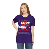 Love Yourself Deep Unisex Jersey Short Sleeve Tee Self Love Graphic T Shirt Rose Motivational Quote Streetwear Positive Affirmation Fashion Mindset Inspired Apparel