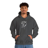Fly High Angel Design Unisex Heavy Blend Hooded Sweatshirt Spiritual Guardian Winged Warrior Streetwear Hoodie