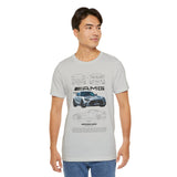 Aggressive Silver Widebody Supercar Blueprint Unisex Heavy Cotton Tee Performance Street Machine Graphic Shirt For Car Lovers And Gearheads