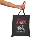 Brave Warrior Roman Gladiator Graphic Cotton Canvas Tote Bag Bold Motivational Streetwear Eco Friendly Reusable Shopping Bag