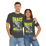 Praise Angel Statue Graphic Unisex Heavy Cotton Tee Spiritual Gothic Streetwear T-Shirt