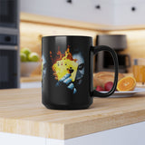 The Jocker Burning Aces Mug 11oz & 15oz Fiery Gothic Coffee Cup Bold Dark Art Design for Risk Takers, Gamers, and Fearless Morning Energy Lovers