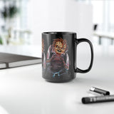 Chucky Horror Mug Killer Doll Coffee Cup Creepy Movie Art Design Halloween Horror Streetwear Collectible Ceramic Drinkware Perfect Gift For Horror Fans Festivals Tattoo Artists And Spooky Season Lovers