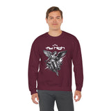 Fly High Angel Design Unisex Heavy Blend Crewneck Sweatshirt Guardian Spirit Angel Wings Spiritual Streetwear Pullover