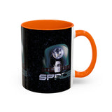 Space Galaxy Accent Coffee Mug 11oz 15oz Astronaut Spacecraft Earth Black Two Tone Ceramic Cup Gift for Space Lovers