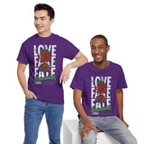 Love Fake Friendship Rose Graphic Unisex Heavy Cotton Tee Bold Statement Streetwear T Shirt Empowering Artistic Floral Design for Self Expression Perfect Gift for Friends Birthdays Parties Casual Wear