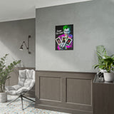 Joker Enjoy The Game Glossy Poster Bold Gothic Wall Art Dark Psychological Design Fiery Street Aesthetic Print for Risk Takers and Art Collectors