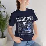Civilization Eye Of Memory Graphic Unisex Jersey Short Sleeve Tee Futuristic Visionary Streetwear Bold Abstract Blue Eye T Shirt