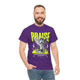Praise Angel Statue Graphic Unisex Heavy Cotton Tee Spiritual Gothic Streetwear T-Shirt