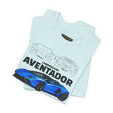 Blue Hypercar Blueprint Unisex Heavy Cotton Tee High Performance Streetwear Design for Car Enthusiasts Racers and Speed Lovers