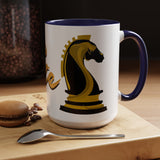 Tate Knight Logo Accent Coffee Mug 11oz 15oz Gold Foil Chess Horse Design Motivational Hustler Ceramic Cup Bold Luxury Inspired Streetwear Gift Drinkware