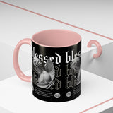 Blessed Angel Statue Graphic Accent Coffee Mug 11oz 15oz Gothic Streetwear Aesthetic Spiritual Artistic Ceramic Drinkware