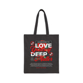 Love Yourself Deep Cotton Canvas Tote Bag Self Love Graphic Reusable Shopping Bag Rose Motivational Quote Positive Affirmation Eco Friendly Fashion Empowerment Accessory
