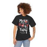 Move With Flow Breakdance Graphic Unisex Heavy Cotton Tee Hip Hop Streetwear Dance Rhythm Urban Style T Shirt