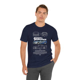 Silver Blue Street Racing Artwork Unisex Heavy Cotton Tee High Performance Inspired Graphic Shirt For Car Lovers And Urban Streetwear Fans