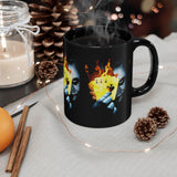 The Jocker Burning Aces Mug 11oz & 15oz Fiery Gothic Coffee Cup Bold Dark Art Design for Risk Takers, Gamers, and Fearless Morning Energy Lovers