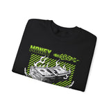 Money Power Unisex Heavy Blend Crewneck Sweatshirt Dollar Stack Neon Green Graphic Hustle Mindset Streetwear Motivational Pullover