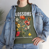 Blossoms Floral Graphic Unisex Heavy Cotton Tee Comfortable Streetwear Timeless Charm Motivational Nature Inspired T Shirt Perfect Gift for Garden Lovers Friends Birthdays Casual Everyday Wear