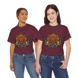 Kala Bhairav Mask Graphic T Shirt Mythical Cultural Warrior Spirit Inspired Tee Tribal Festival Art Streetwear Heavy Cotton Top